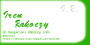 iren rakoczy business card