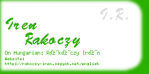 iren rakoczy business card